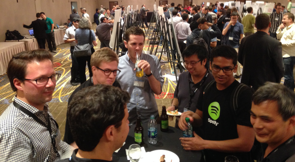 ocelma's tweet photo. #recsys2014 music gang: @Shazam, @Spotify, @google music, @npseaver, and @pandora_radio http://t.co/7OGVA3G495