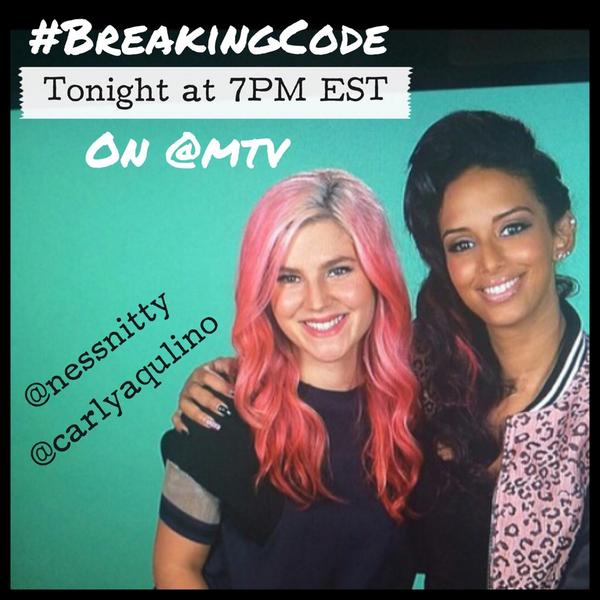 nessnitty's tweet image. Yup  @carlyaquilino &amp;amp; I on @mtv #breakingcode 7pm!!!  #datenight #sisters