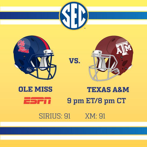 Southeastern Conference On Twitter Ole Miss Vs Texas A M Coming Up At 9 P M Et On Espn Sec Http T Co Mflpazlqnh Southeastern Conference On Twitter Ole Miss Vs Texas A M Coming Up At 9 P M Et On Espn Sec Http T Co Mflpazlqnh