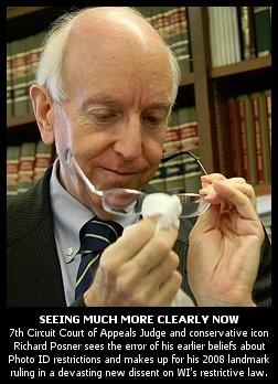 TheBradBlog's tweet image. Judge Posner "the most cited legal scholar of the 20th century", just DESTROYED Photo ID laws: bradblog.com/?p=10867