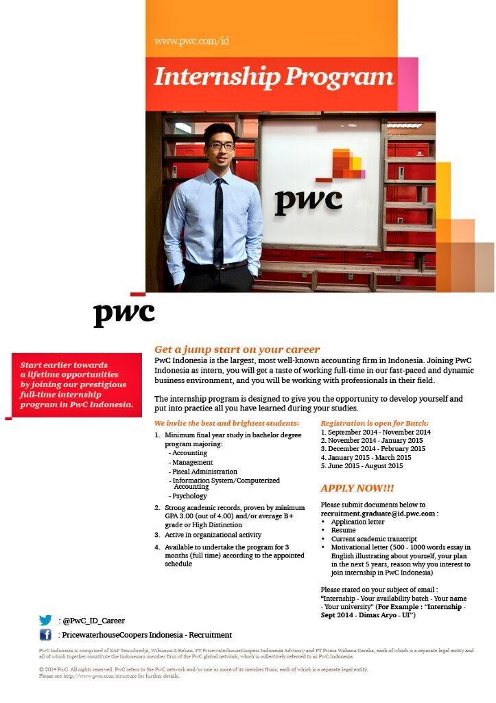 PwC Indonesia Career on Twitter "We still open the intern opportunity