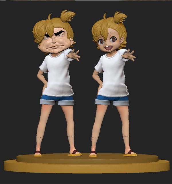 秋月剛 Zbrushでばらかもんの琴石なるです これでワンフェス申請してみます ゴルなるはつきませんw Http T Co Yhgndxganz