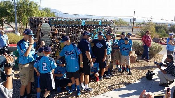 CityOfLasVegas's tweet photo. Well deserved! RT @SteveRossLV: New #MRLL #mountainridge Monument for going to #LLWS2014! http://t.co/RkjrMFaTHK