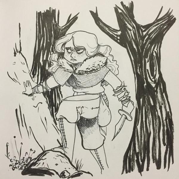 #Inktober2014 day 11 with a disgruntled woodland lady. 