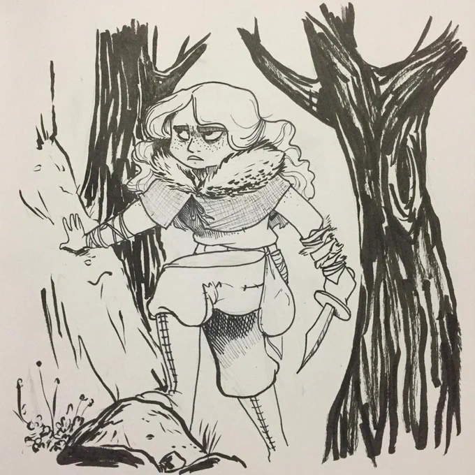 #Inktober2014 day 11 with a disgruntled woodland lady. 