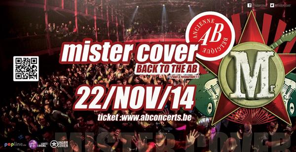 nicosdieu's tweet photo. On s'y voit? Mister Cover retourne à l'AB le 22/11. #mistercover #anciennebelgique http://t.co/eURD7aO4TO