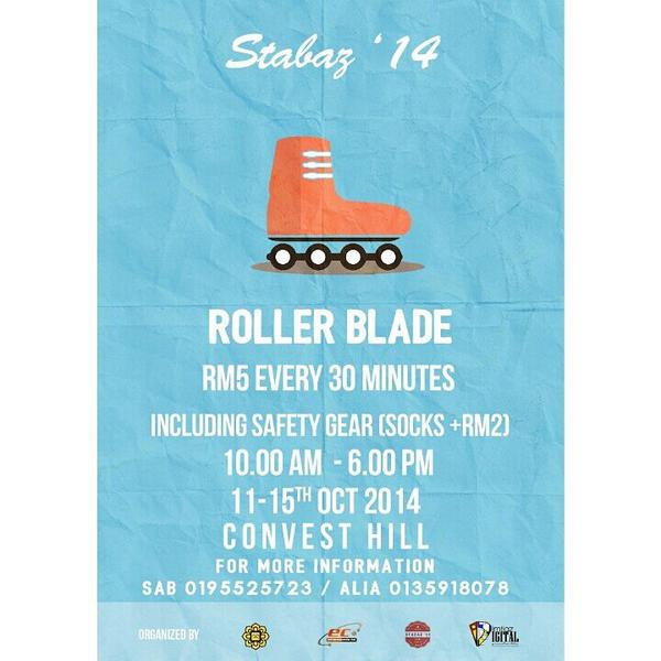 Stabaz_IIUM's tweet photo. [ Roller Blade ]#11Oct #15Oct : 10pagi-6petang bertempat di Convest Hill (atas) UIAM Gombak #STABAZ2014 #perangposter http://t.co/fviNkneAHs