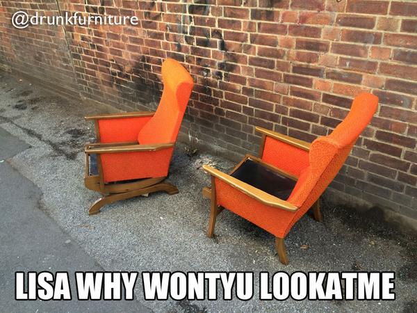 jsouthward's tweet photo. @jamiedharris @Iamreeve “@drunkfurniture: LISA WHY WONTYU LOOKATME http://t.co/FlZpzUTboU”