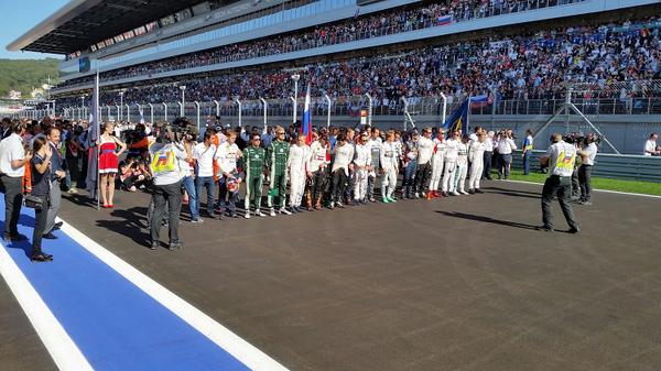 Driver unity in support of Jules ahead of the #RussianGP. We are all with you. #ForzaJules