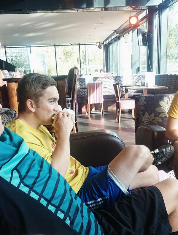 quackfc's tweet photo. Captain Hothersall enjoying a prematch sausage sizzler #quackfc #cmon http://t.co/81lIkiXszZ