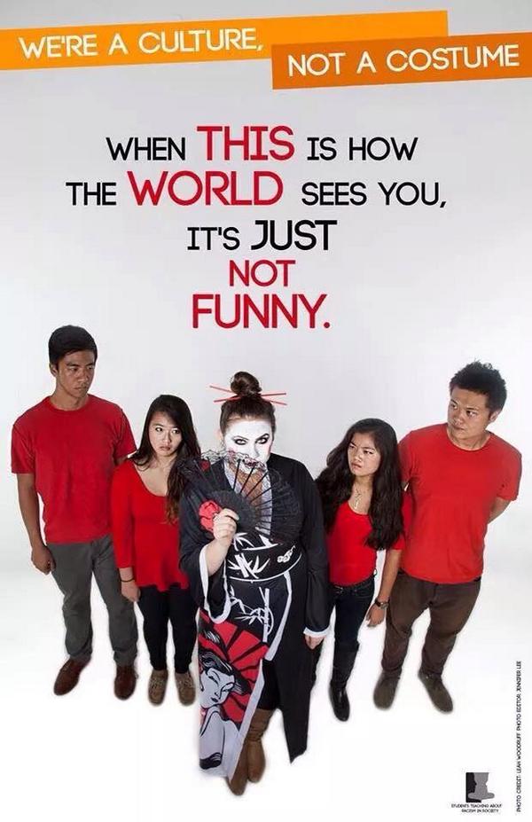 inadesile's tweet photo. Cultural appropriation / blatant racism isn't a joke~ This Halloween, don't be that guy ✨👻🎃 http://t.co/W8qIokDA7e