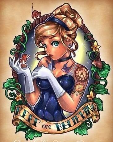 CustomPrincess's tweet image. Pin up princess tattoo on your bag or shoes