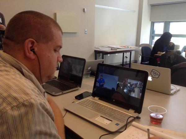 TchrEmilieHill's tweet photo. @rstadt31 reviewing his awesome flame test Master Teacher lesson footage #SciMTP @BetterLesson @NEAToday #coolscience http://t.co/EOTwhlwbiq