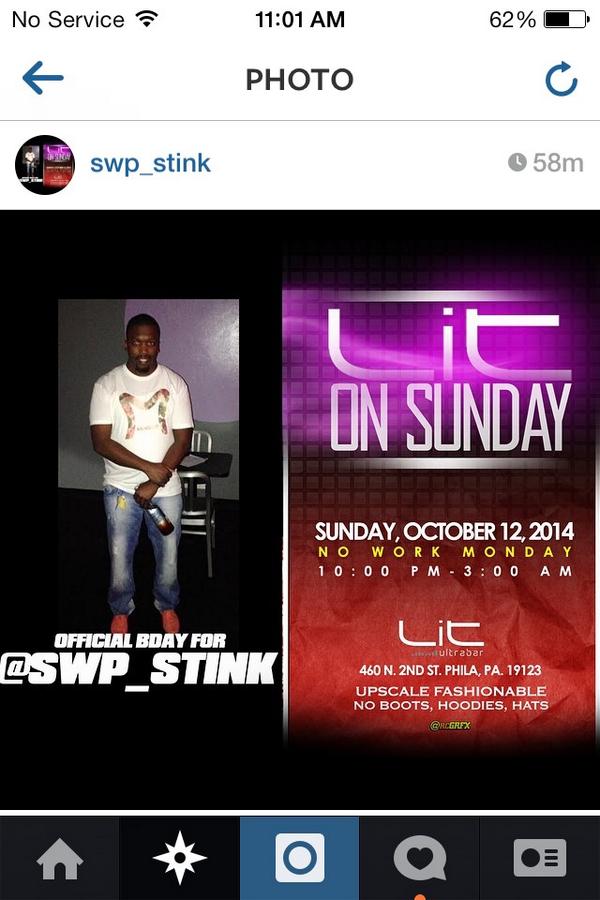 Tonight we at LIT for my cuz bday show him some luv #litonSunday 10-3 no work Monday 💃💃💃💃