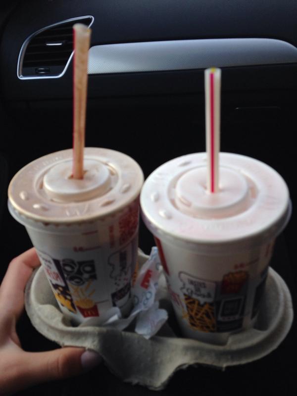 twinklerocksUK's tweet photo. @McDonaldsUK just bought 2 chocolate milkshakes from the drive through and they were definitely OFF.. 😢 #feelsick http://t.co/kdV2VZWaAP