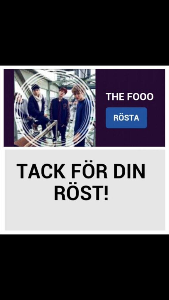 hejewelina's tweet photo. ALLA röstar på The Fooo Conspiracy! Jag röstar hur mycket som helst för dem är bäst😘❤️ @thefooomusic http://t.co/0cXGKyaRqn