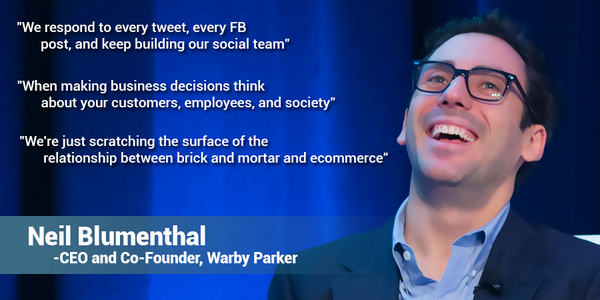 NYSE's tweet photo. Our hats (or glasses) are off to @NeilBlumenthal. @WarbyParker's goal is to respond to every tweet  #MKTGSUMMIT http://t.co/lAoBHjpT89