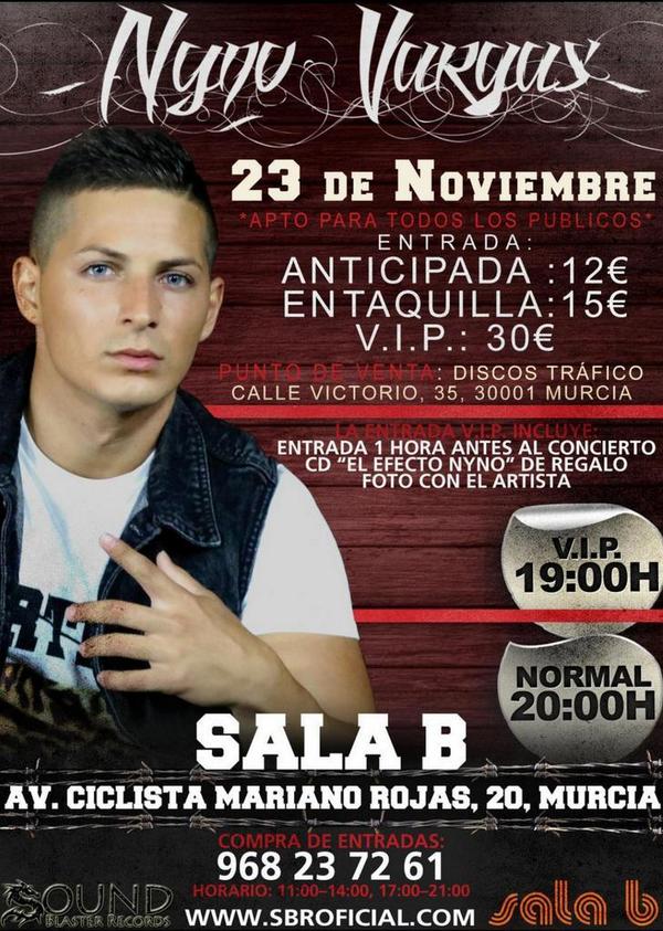 FrasesNyno's tweet photo. No faltes al concierto que dará @Nyno_SBR en #MURCIA Puedes conseguirla en #DiscosTrafico o reservarla: 968237261 http://t.co/5QTTAdgaoA