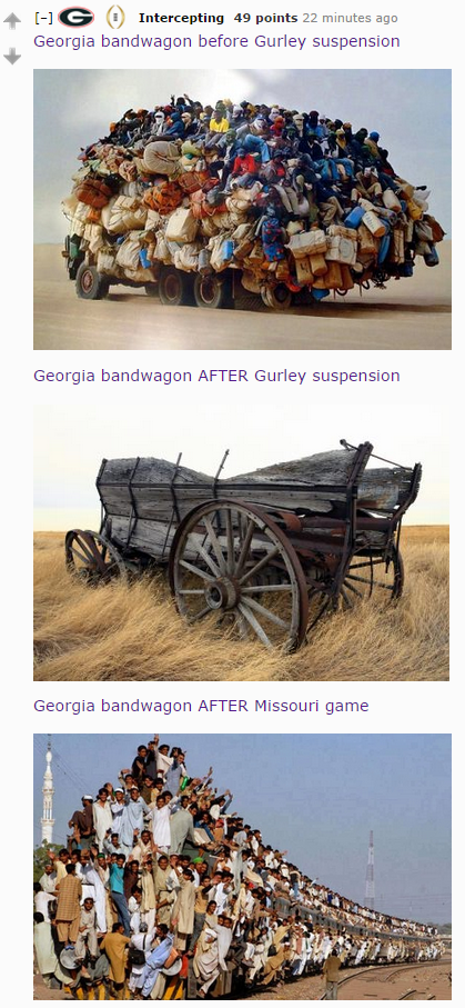 RedditCFB's tweet photo. Tracking the history of the Georgia bandwagon this season: http://t.co/rEDebD59ZS