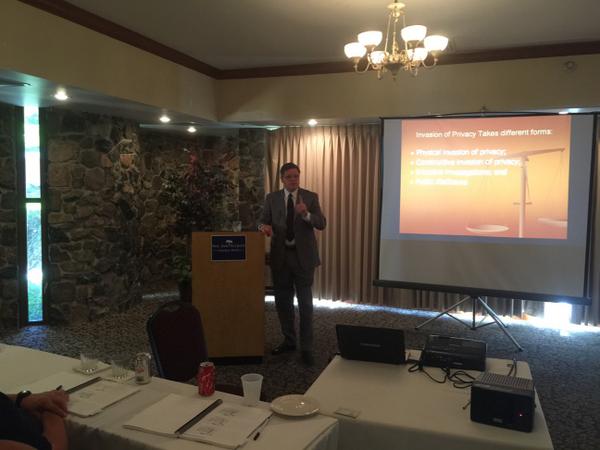 CAJProf's tweet image. David Queen speaking at CAJP Conference on legal issues regarding investigations