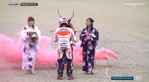 MotoGP's tweet photo. Marquez: "Just two years in #MotoGP with two titles is incredible." #MM93WorldChamp #MotoGP
http://t.co/vTqPLEvUo8 http://t.co/Q0YAqKR2qb