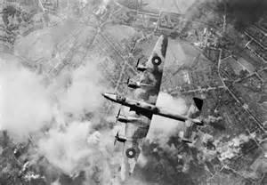 12/10/44 - A #Halifax attacking the #Wanne-#Eickel oil-refinery, which was covered by smoke.