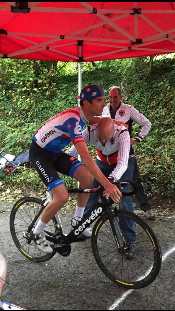 It was a privilege to push @millarmind off at the @BecCyclingClub Hill Climb this afternoon #BecHillClimb
