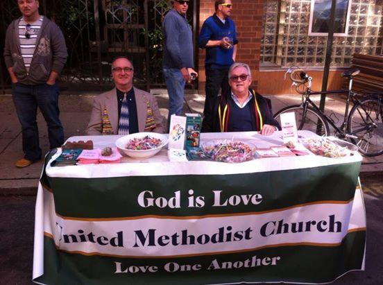 ReconcilingEPA's tweet photo. We hope you stopped by the Methodist table at Philly's #OutFest2014 #outfestphilly God's love knows no bounds!! #UMC http://t.co/wWAHkB7dIy