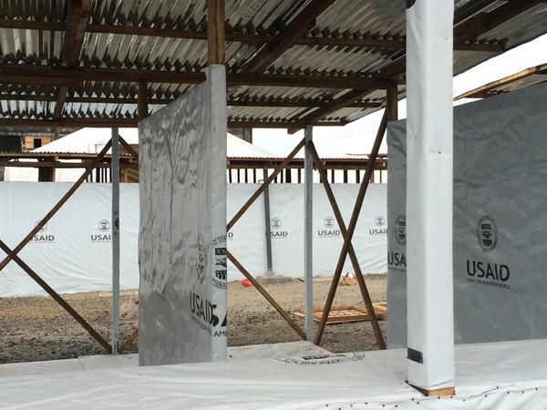DrMilaRosenthal's tweet photo. Construction 200-bed #EbolaResponse center in #Liberia. Complex logistics: fumigation, waste, biohazards. http://t.co/NJ2iK6ZWYZ