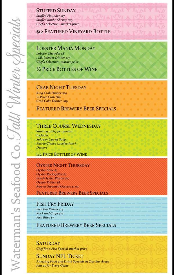 Join us 7 Days a Week for Amazing Dinner Specials! Back by Popular Demand Lobster Mania Monday Starts Tomorrow at 3pm