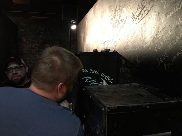 TheWalkingDead's tweet image. We got to see the smokers at @HillCountryNY BBQ! Robert signed one! Sweet!