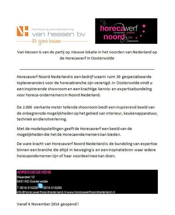 VH vanaf 4/11  ook in Noord Nederland