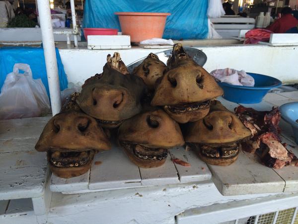 WineLockshin's tweet photo. #WBMnose-This should be plural. Special prize to whoever can tell me what noses these are at a market in Cuzco, Peru? http://t.co/SupZayQM7t