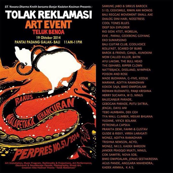 #PlsRT ajakan ini. buktikan kita bukan segelintir orang yg menolak reklamasi!!!  INGAT! acara ini FREE alias GRATIS!