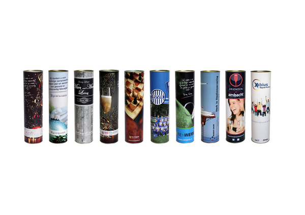 Weindose.de druckt für Sie jeder Tekst oder jedes Design auf eine hochkwalitative Geschenkdose.