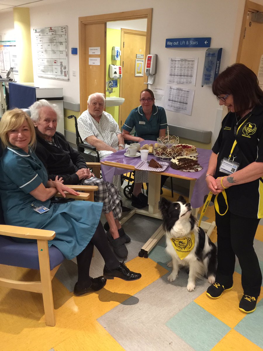 WAHT_OT's tweet photo. Thanks to Lesley and Aero for joining us yesterday too 🐾🐾🐾 #strokeawarenessmonth #MakeMayPurple #therapydog https://t.co/74218VPQbL