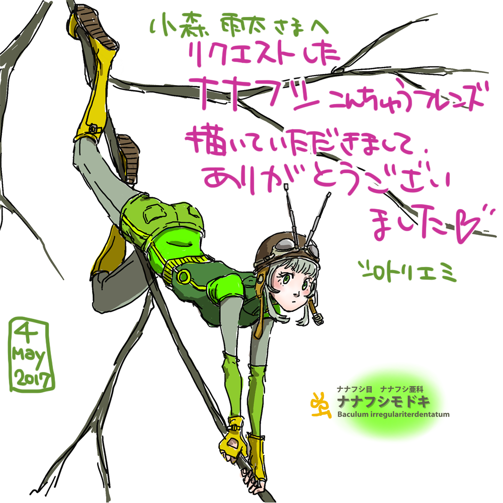 シロトリエミ Auf Twitter Comori Uta ナナフシをリクエストしたものです 棒になりますよね ナナフシ リクエストしたら 自分でも描きたくなったので描いてみました 全然方向性の違う絵ですみません T Co Vc3liumx2f Twitter