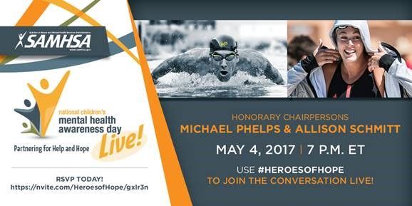NationalCouncil's tweet photo. Today join @MichaelPhelps & @arschmitty for a convo about children’s #mentalhealth using the hashtag #HeroesofHope. https://t.co/C9GWeo7VCo https://t.co/PVJHOQarvF