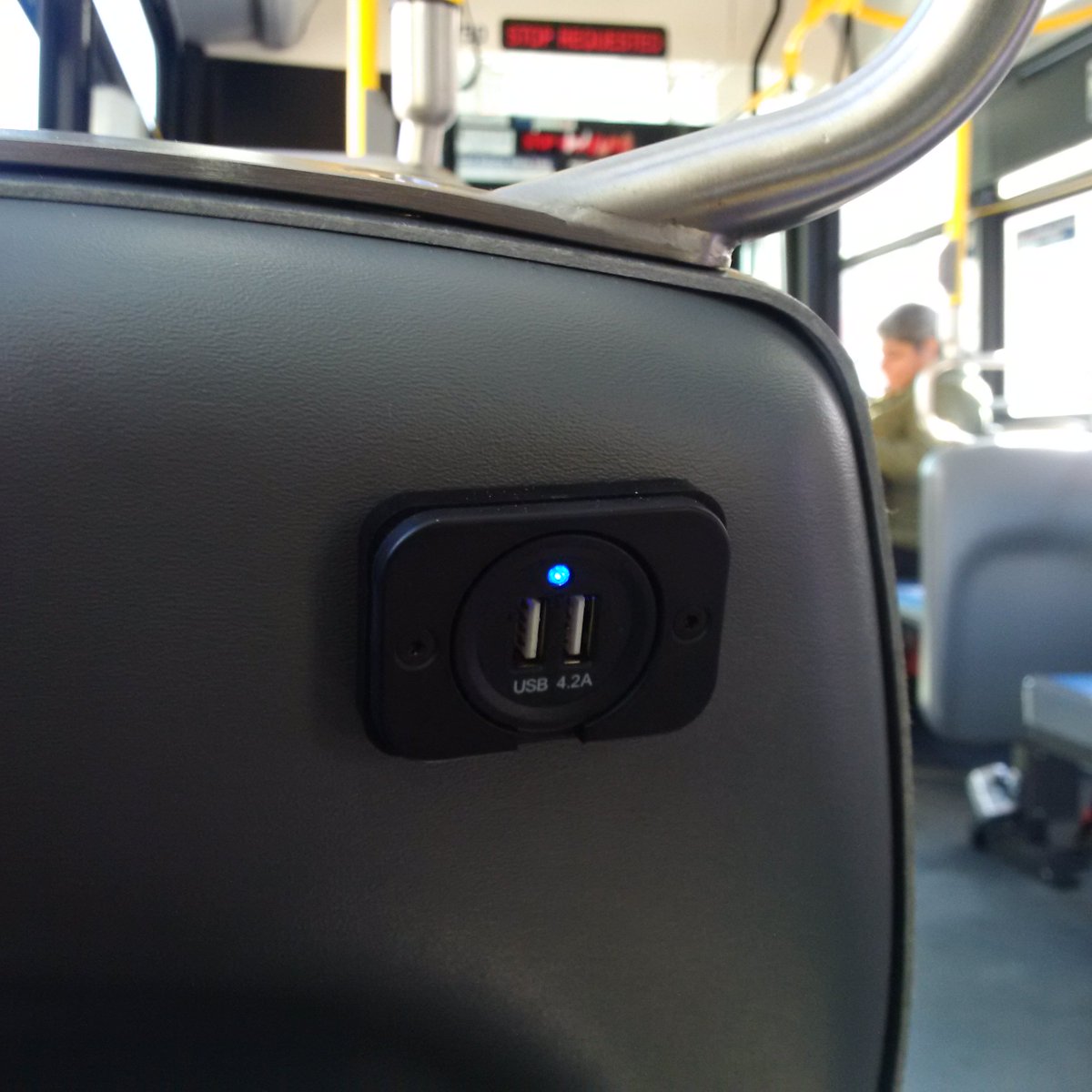 TimRies's tweet image. #MTA for the win! #WiFi and #USB in select buses in Brooklyn. B11  #nyc