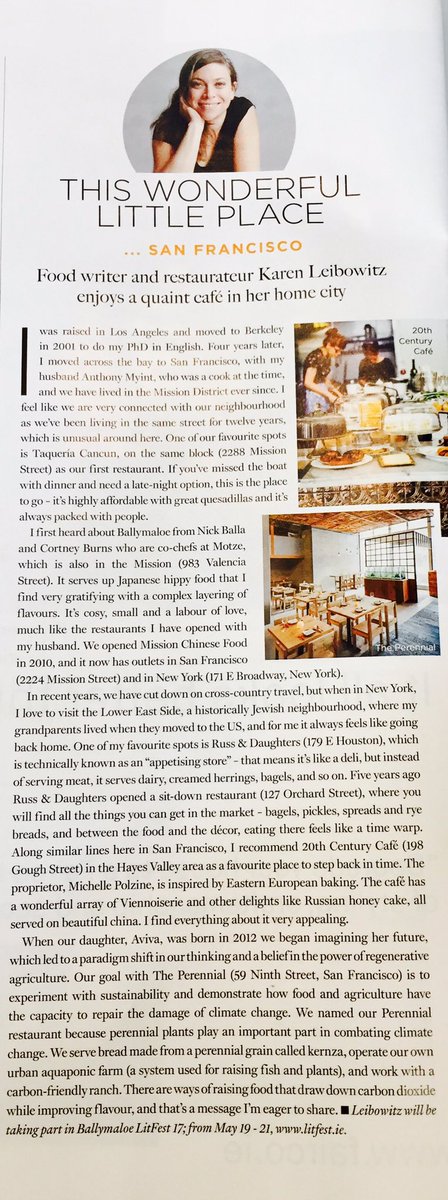 Grab <a href="/TheGlossMag/">TheGlossMag</a> today, Karen Leibowitz <a href="/farmivore/">Karen Leibowitz</a> talks through her favourite places in SF ahead of her visit to <a href="/Litfestie/">Litfest</a> in 2 weeks