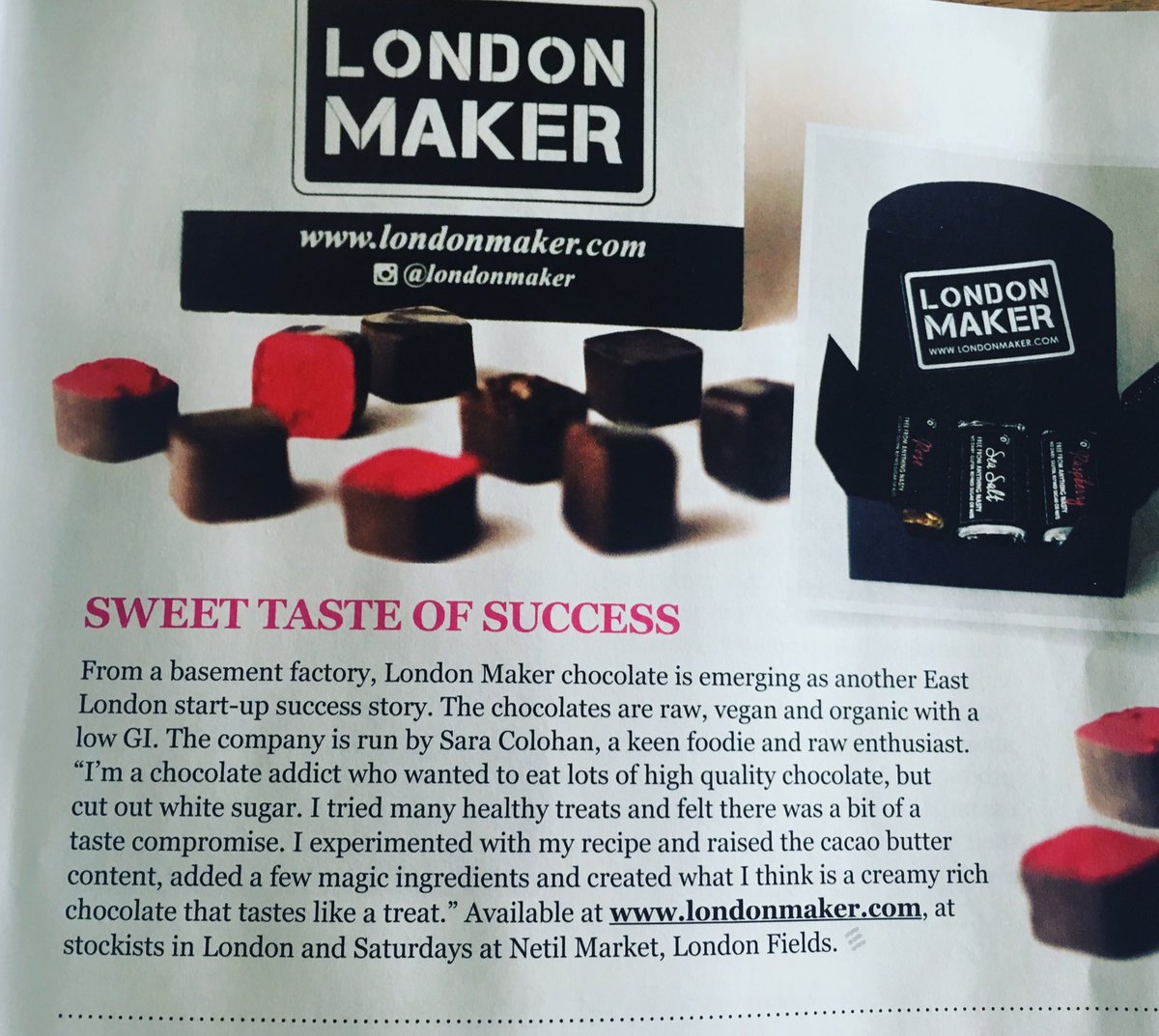 HaggerstonFA's tweet photo. Nice mention for one of #haggerstonfa food producers @londonmaker in @veganfoodliving #veganmagazine @veganfoodliving #supportlocal #Vegan https://t.co/QsbwAZdONB