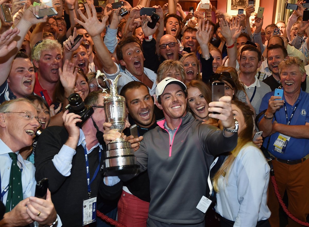 TheOpen's tweet photo. We hope your birthday makes you as happy as this Rory! 😃 📸 https://t.co/0rQGaDktgv