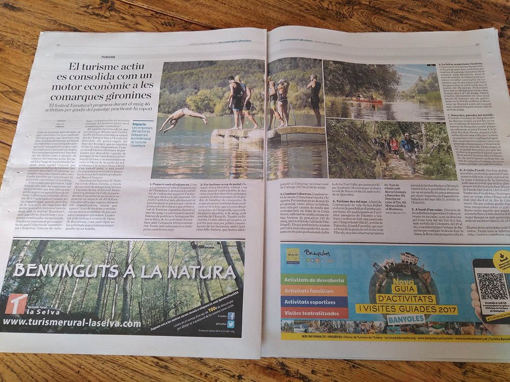 trlaselva's tweet photo. Avui obrim el @diariARA i hi trobem l'#ENNATURAT amb les propostes de #ruralselva i + per aquest maig @costabrava #promoDiariAra https://t.co/EPE7UGwAiq