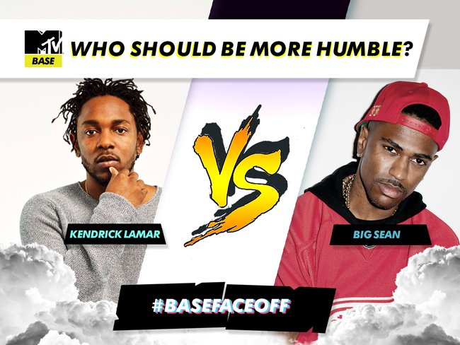 MTVBaseWest's tweet photo. Who should be more humble between @kendricklamar and @BigSean ??? Tweet us with the hashtag #FaceOfffKendrick or #FaceOffBigSean @ 10:00 WAT https://t.co/cSG85sjbG4