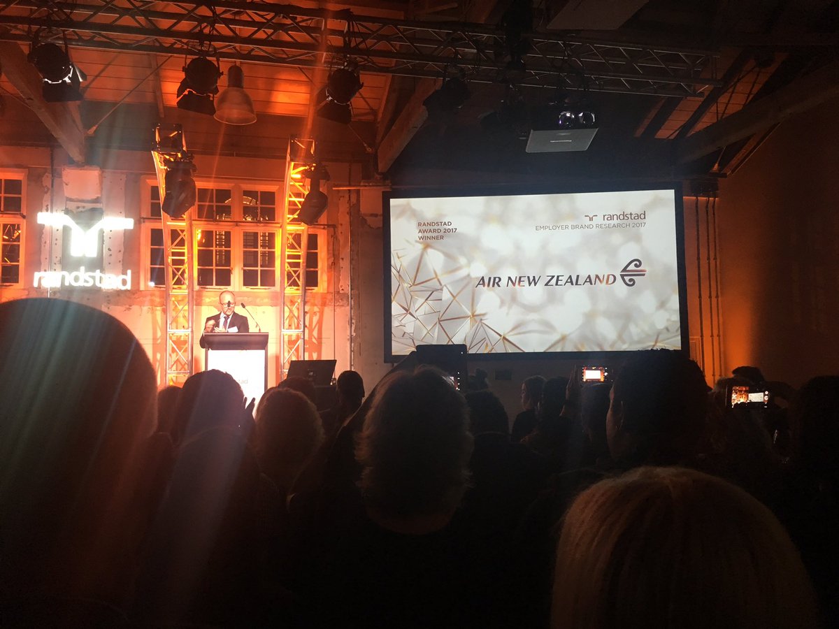 Huge congrats to <a href="/FlyAirNZ/">Air New Zealand</a> <a href="/AirNZCareers/">Air NZ Careers</a> #topemployers2017 #REBR2017 <a href="/randstad_nz/">Randstad New Zealand</a>