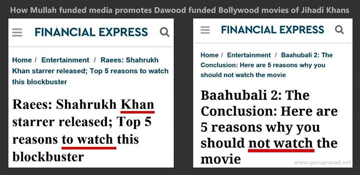 mediacrooks's tweet photo. A bad review is fine. Media pigs are now telling people NOT TO WATCH a movie? @FinancialXpress @IndianExpress @timesofindia @timesnow @newsx https://t.co/bWiqprm7el