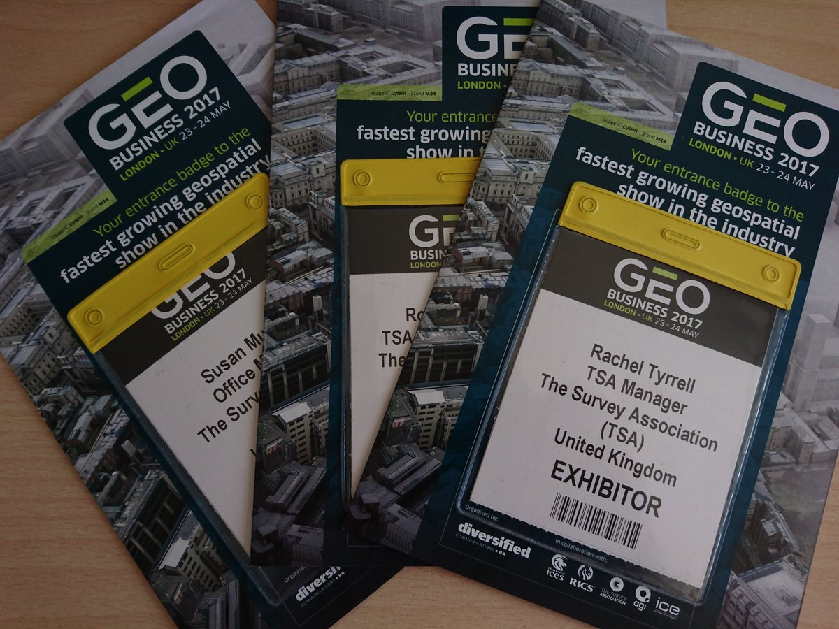 surveyassoc's tweet photo. It is getting closer - our @GEOBusinessShow Exhibitor badges have arrived!! #StandC2 #ComeAndSeeUs https://t.co/S42047Ynlp