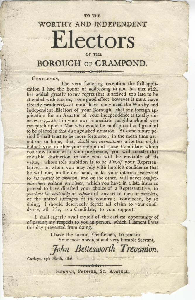 #ThrowbackThursday to the 1808 election. Don’t forget to vote today, “worthy electors”! #vote #election #democracy