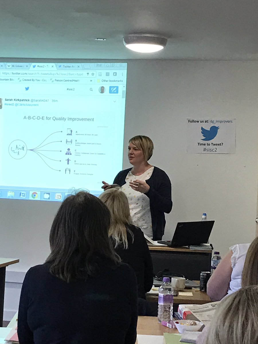 DG_Improvers's tweet photo. #All teach #all learn - Sarah Jane teaches us an A-E approach to QI #sisc2 https://t.co/fMQIirfOsS