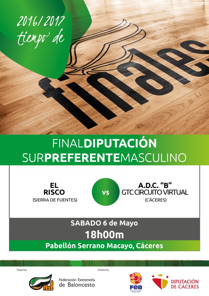 FExB's tweet photo. Final del Trofeo Diputación Sur Preferente en categorías masculina, que medirá a @AdbElRisco y @adcbaloncesto https://t.co/nDYrpB68zu